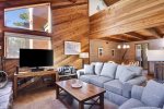 Mammoth Condo Rental Snowflower 6 - Living Room Large Flat Screen TV and Queen Sofa Sleeper